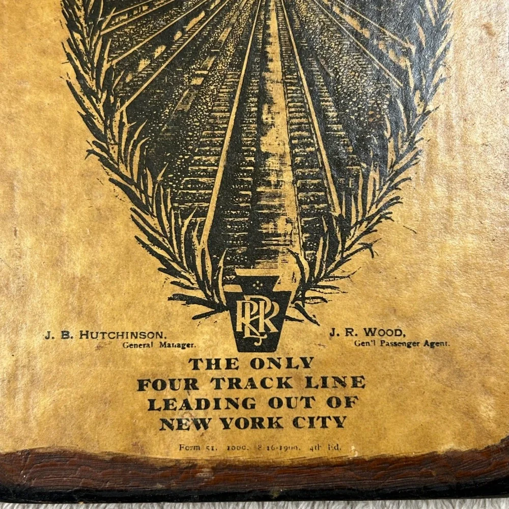 Vintage Pennsylvania Railroad Wood Plaque Walter E Lee Train Decor New York City